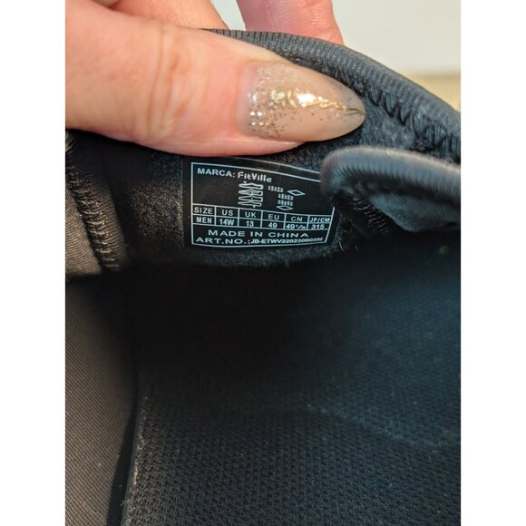 FitVille Marca Diabetic Shoes Mens Size 14 W Wide Black Hook And Loop Comfort - Picture 11 of 11